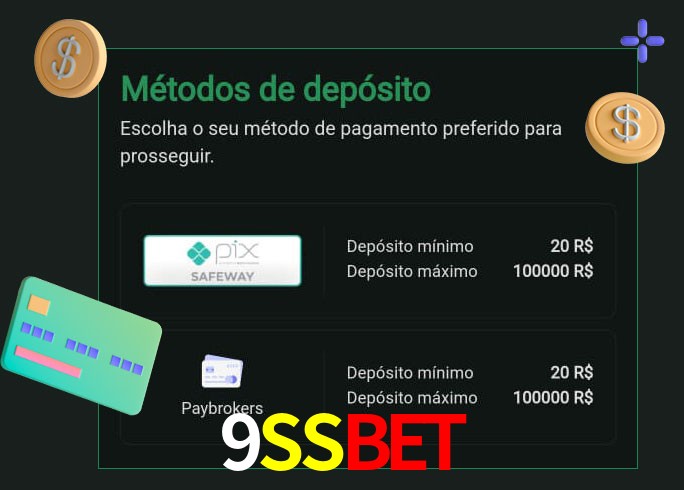 O cassino 9SSBET oferece uma grande variedade de métodos de pagamento